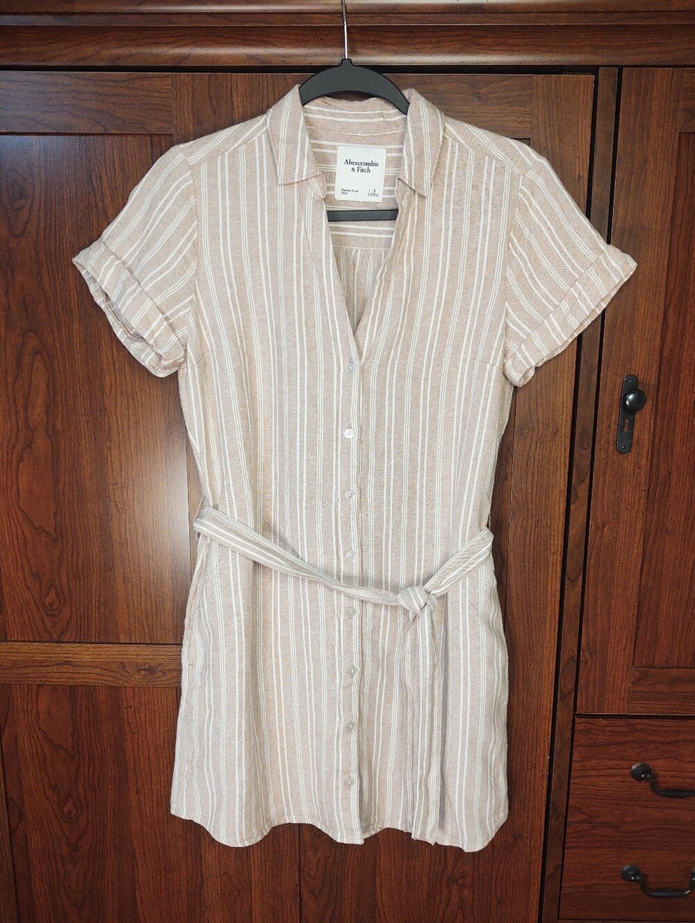 Abercrombie & Fitch Linen Blend Shirt Dress Sz S - Picture 2 of 9